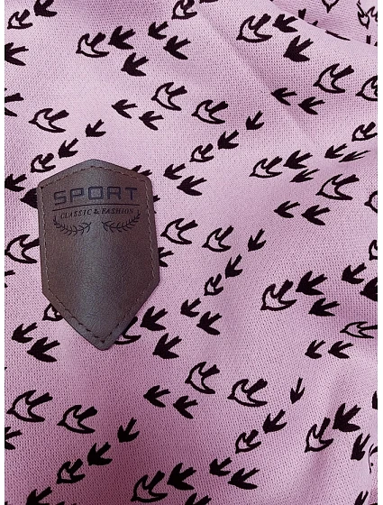 Růžová sportovní mikina s kapucí a se vzorem model 19690692 - 6&8 Fashion