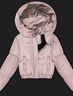 Krátka zimná bunda J Style svetlo ružová (5M3260-46)