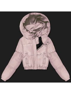 Světle růžová krátká zimní bunda typu  model 21756276 - J.STYLE