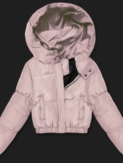 Světle růžová krátká zimní bunda typu  model 21756276 - J.STYLE