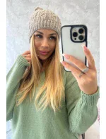 Fleecová čiapka Melisa K241 beige+grey