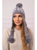 Dámská klapka na uši tmavě šedá model 20536191 - K-Fashion Dámská klapka na uši tmavě šedá model 20536191 - K-Fashion