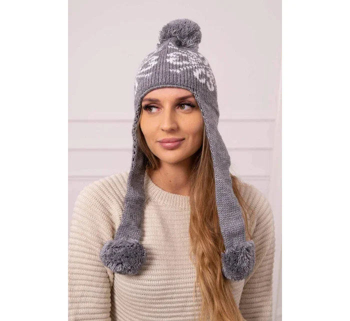 Dámská klapka na uši tmavě šedá model 20536191 - K-Fashion Dámská klapka na uši tmavě šedá model 20536191 - K-Fashion