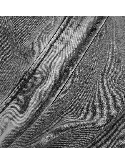 Dlouhá černá dámská džínová bunda s kapucí model 18242897 - Re-Dress