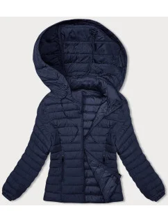 Tmavomodrá dámska prešívaná bunda s kapucňou (16M9103-215)