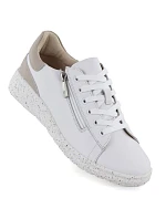 Dámske kožené poltopánky so zipsom biele Potocki JE19402