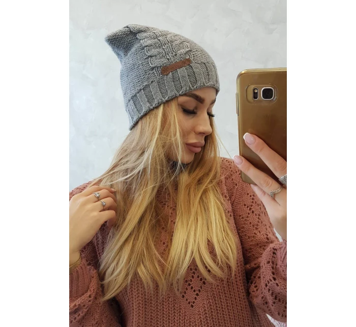 Fleecová čiapka Ula K271 sivá