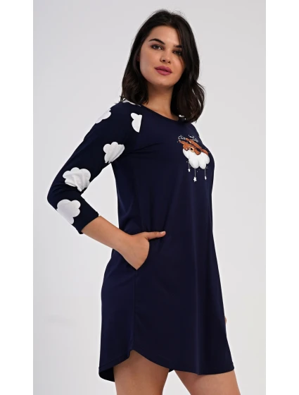 Dámske domáce šaty s trojštvrťovými rukávmi Medveď na obláčiku Dámske domáce šaty s trojštvrťovými rukávmi Medveď na obláčiku
