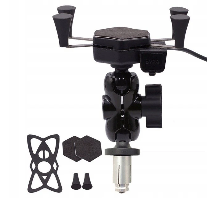 Držiak a nabíjačka telefónu FreedConn MC7C + držiak na rám hlavy BM2R