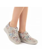 Dámské kožené polobotky na podpatku béžové barvy model 22021902 - VINCEZA