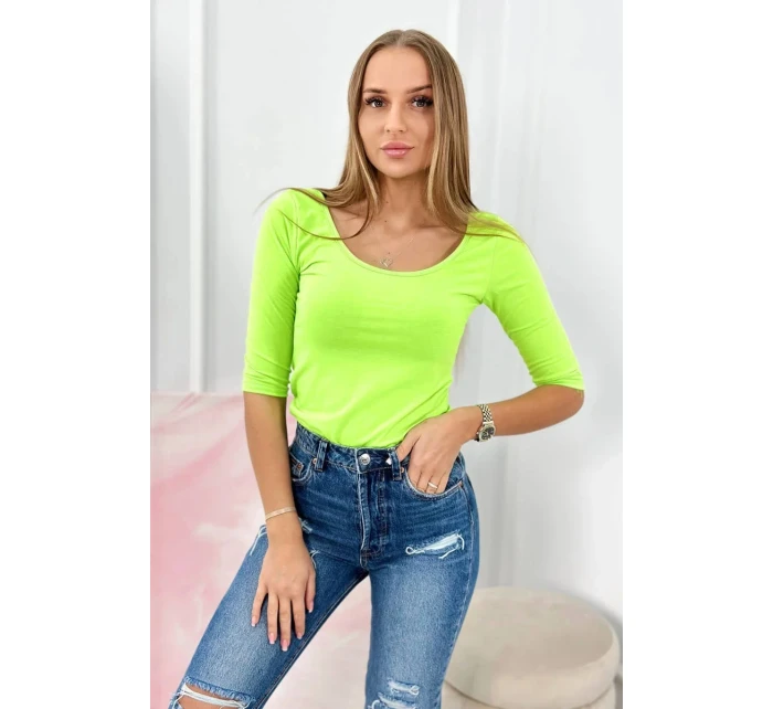 Halenka s kulatým výstřihem zelená neonová Halenka s kulatým výstřihem zelená neonová
