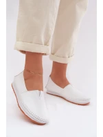 Kožené dámské polobotky model 22013910 Bílé - S.Barski Kožené dámské polobotky model 22013910 Bílé - S.Barski