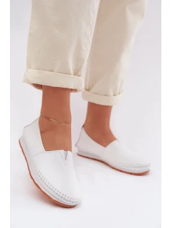 Kožené dámské polobotky model 22013910 Bílé - S.Barski