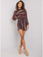 Šaty DHJ SK 15265.90 tmavohnedá