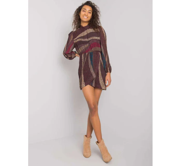 Šaty DHJ SK 15265.90 tmavohnedá