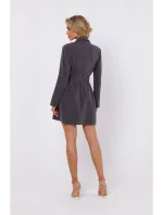 šaty s páskem tmavě šedé model 18863336 - Moe šaty s páskem tmavě šedé model 18863336 - Moe