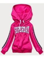 Krátka ružová dámska mikina s nápismi (26014)