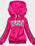 Krátka ružová dámska mikina s nápismi (26014)