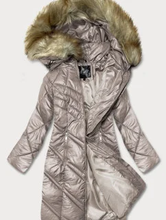 Dámska prešívaná bunda v ťavej farbe (H-97-2)