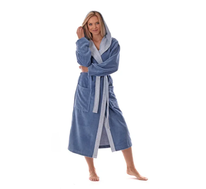 Dámsky župan Tampa duo s kapucňou 3959 denim light - Vestis