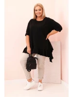 Dámská blůza Plus Size s model 21259110 kapsou a ohrnutým rukávem kiwi - K-Fashion Dámská blůza Plus Size s model 21259110 kapsou a ohrnutým rukávem kiwi - K-Fashion