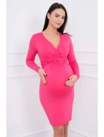 Priliehavé šaty s prestrihom pod prsiami fuchsiová Priliehavé šaty s prestrihom pod prsiami fuchsiová