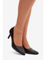 Kožené lodičky model 21821724 Černé - SERGIO LEONE