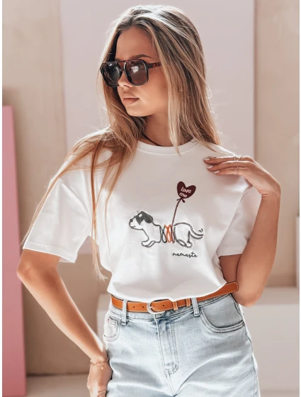 Dámské tričko oversize se  white Dstreet model 21989246 - FashionStreet