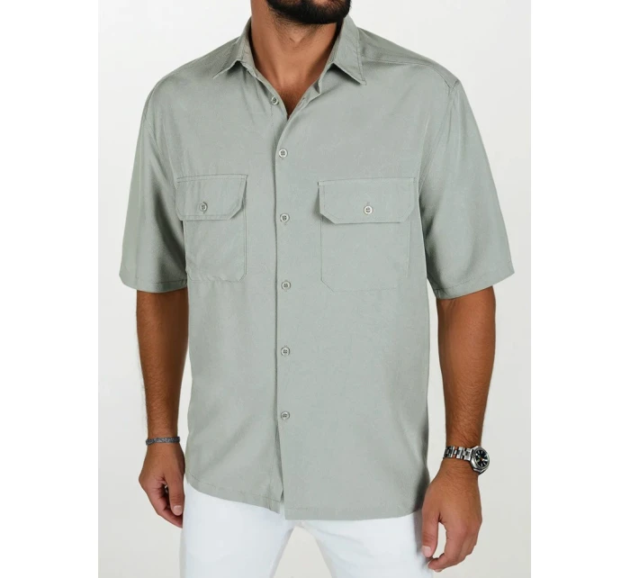 Pánske sivé tričko s krátkym rukávom FashionStreet KX1081