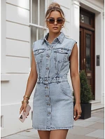 Priliehavé džínsové šaty modré FashionStreet EY2685 Priliehavé džínsové šaty modré FashionStreet EY2685