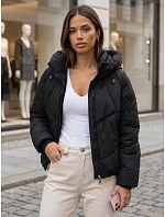 Dámská zimní prošívaná bunda s kapucí, černá, FashionStreet TY6082 Dámská zimní prošívaná bunda s kapucí, černá, FashionStreet TY6082