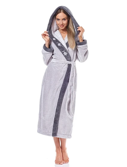 Dlouhý dámský župan 4XL model 22021125 - L&L Dlouhý dámský župan 4XL model 22021125 - L&L