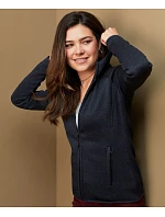 Stedman Lux Knit Fleece Jacket Women Dámska pletená fleecová bunda s kapucňou 05.5560 svetlošedá melírovaná