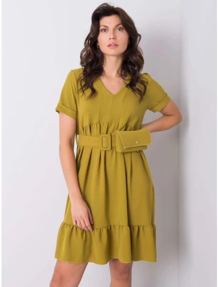 Šaty DHJ SK model 17614713 olivový - FPrice Šaty DHJ SK model 17614713 olivový - FPrice