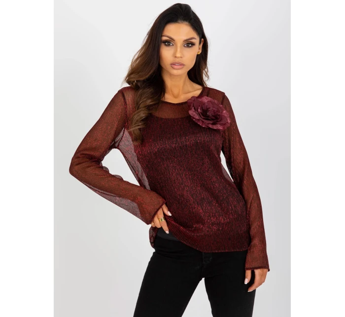 Dámska blúzka s tielkom LK KMPL 506635.54P čierna a červená - FPrice