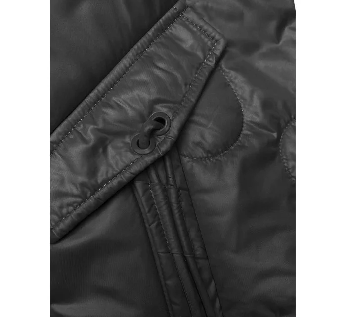 Černá krátká dámská prošívaná bunda model 18844065 - S'WEST Černá krátká dámská prošívaná bunda model 18844065 - S'WEST