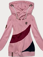 Hrubá dámska pruhovaná blúzka ružovo-maroňová (2302)