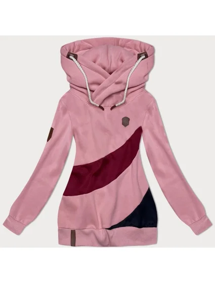 Hrubá dámska pruhovaná blúzka ružovo-maroňová (2302) Hrubá dámska pruhovaná blúzka ružovo-maroňová (2302)