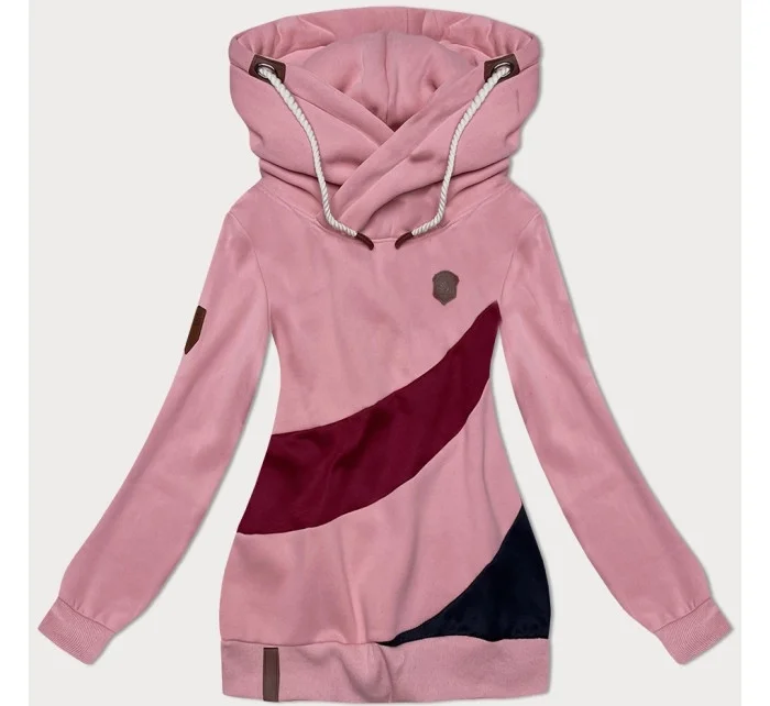 Hrubá dámska pruhovaná blúzka ružovo-maroňová (2302) Hrubá dámska pruhovaná blúzka ružovo-maroňová (2302)