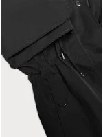 Tenká čierna dámska bunda s kapucňou BH Forever (BH-2403) Tenká čierna dámska bunda s kapucňou BH Forever (BH-2403)