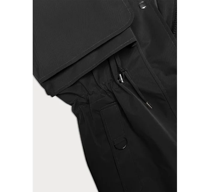 Tenká čierna dámska bunda s kapucňou BH Forever (BH-2403) Tenká čierna dámska bunda s kapucňou BH Forever (BH-2403)