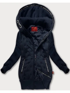 Tmavomodrá dámska bunda s kapucňou LHD (AMG-162A)