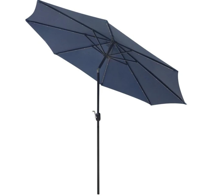 ZÁHRADNÝ SLNEČNÍK S LED OSVETLENÍM 300CM NÁMORNÍCKA MODRÁ