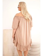 Dámske plus size bavlnené šaty s volánom fango