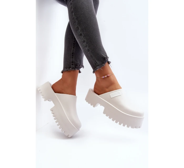 Damskie Klapki Na Masywnej Podeszwie Big Star NN274015 Białe