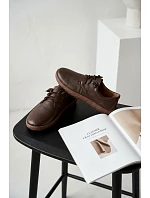Kožené dámské polobotky Barefoot model 22074657 Čokoládové - Zazoo