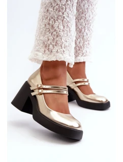 Lodičky na podpätku N381 zlaté - vykročte štýlovo