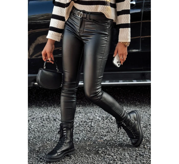 Dámske čierne voskované nohavice GLOSSTEP FashionStreet UY2194