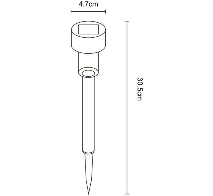 PLASTOVÁ SOLÁRNA LAMPA 4,5x31 cm LED - KIT.4 ks