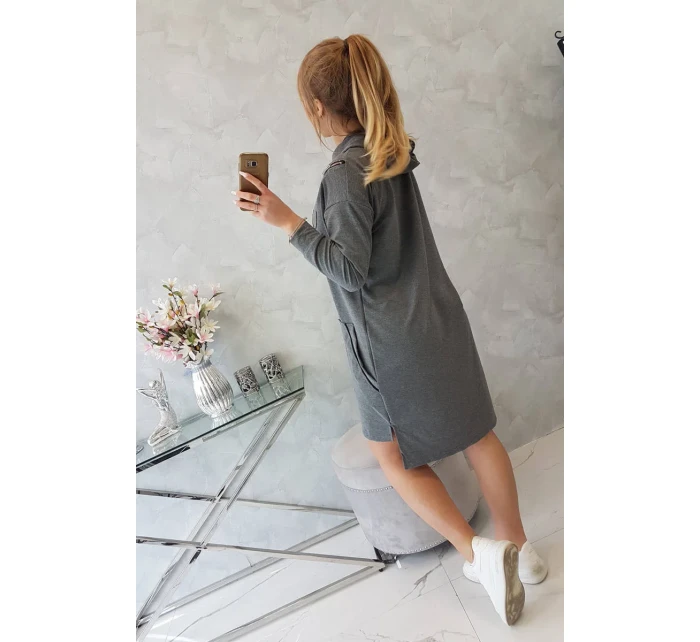 model 18747744 grafitové šaty - K-Fashion